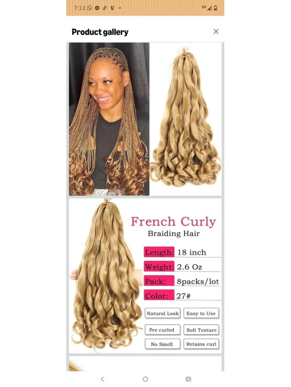 French Curly Braiding Hair French Curls Bouncy Braiding Hair Synthetic Hair ]